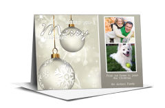 Dangling Silver Ornaments Holiday Card 7.875
